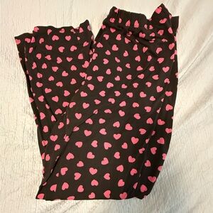 Kate Spade Black Pajama Pants with Pink Hearts, XL